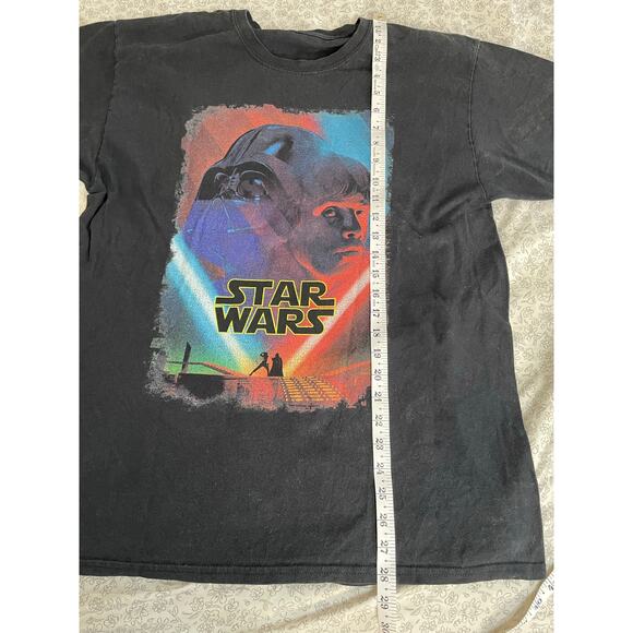 Star Wars Neon Vader Luke Graphic Tee Black Size L - Picture 4 of 5
